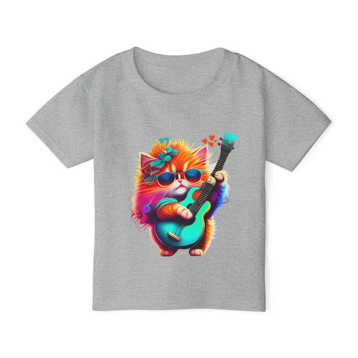 Colorful Guitar Kitten Heavy Cotton™ Toddler T-shirt