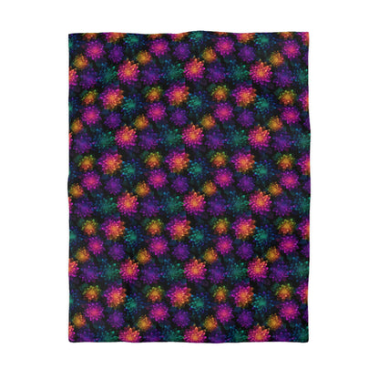 Neon Lotus Blooms Duvet Bedding Set