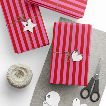 Be Mine Stripes Wrapping Paper
