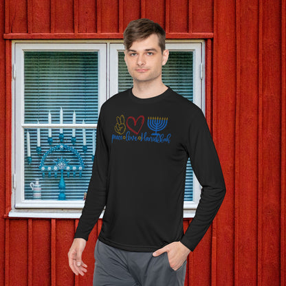 Peace Love Hanukkah Adult Long Sleeve Tee