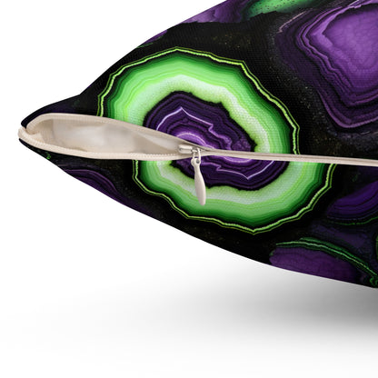 Amethyst & Lime Fracture Throw Pillow