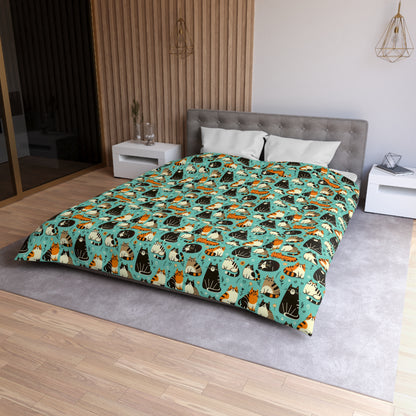 Whimsy Whiskers Microfiber Duvet Cover