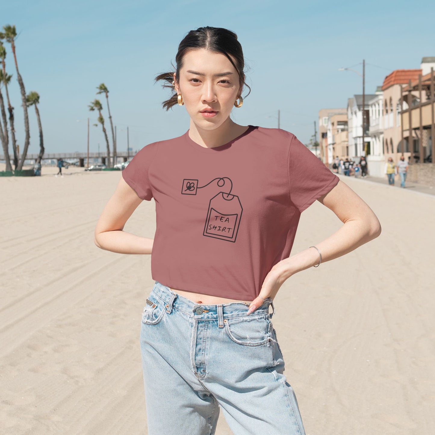 Tea Shirt Women's Flowy Cropped Tee