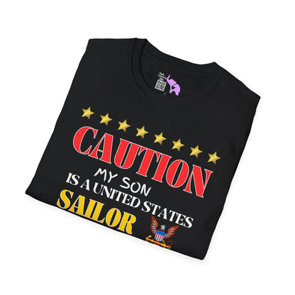 Caution My Son is a US Sailor I've Been Known to Brag (Mom) Unisex Softstyle T-Shirt