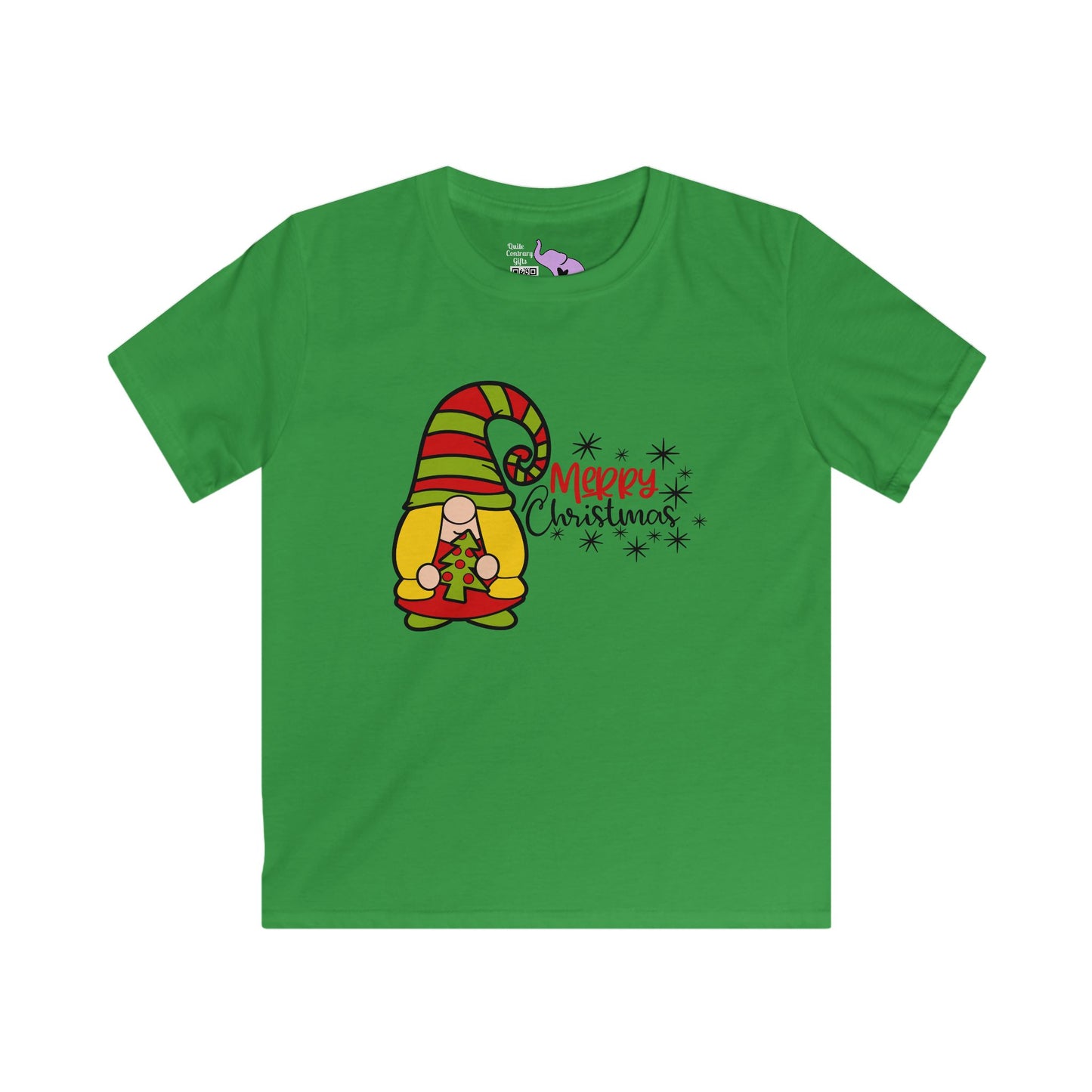 Merry Christmas Girl Gnome Youth Softstyle Tee