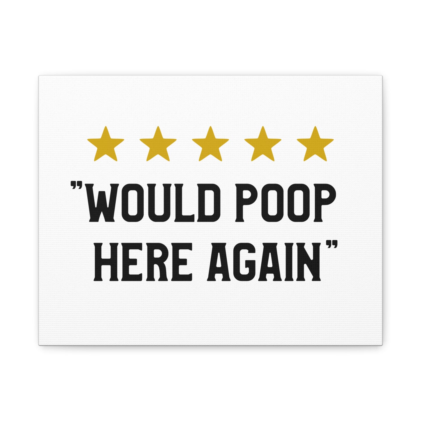 5 Stars Would Poop Here Again Canvas Art