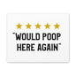 5 Stars Would Poop Here Again Canvas Art