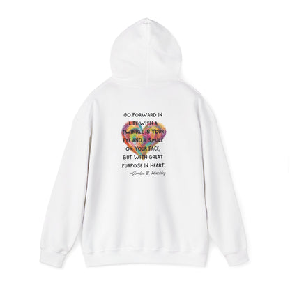 Go With Purpose In Heart Heavy Blend™ Hooded Sweatshirt
