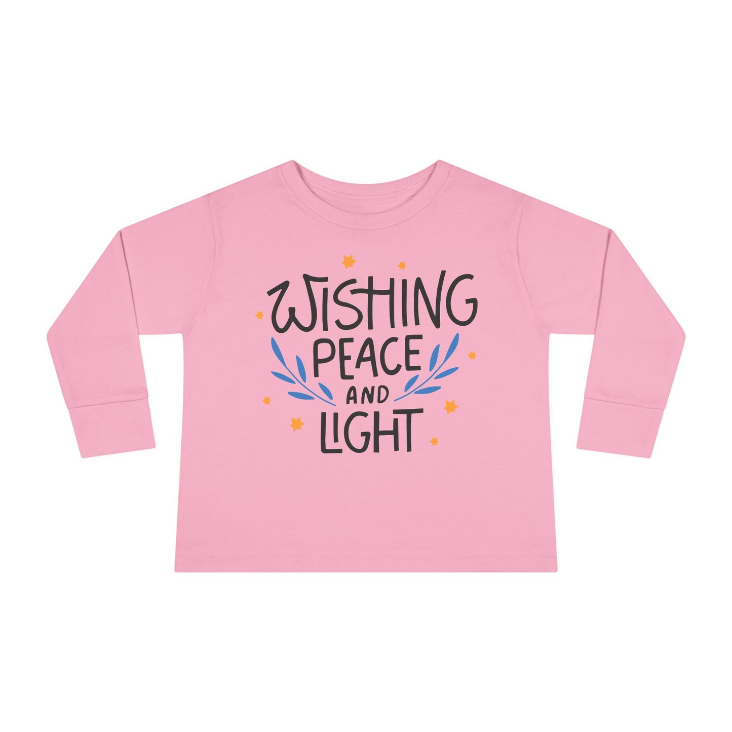 Hanukkah Wishing Peace & Light 3 Toddler Long Sleeve Tee