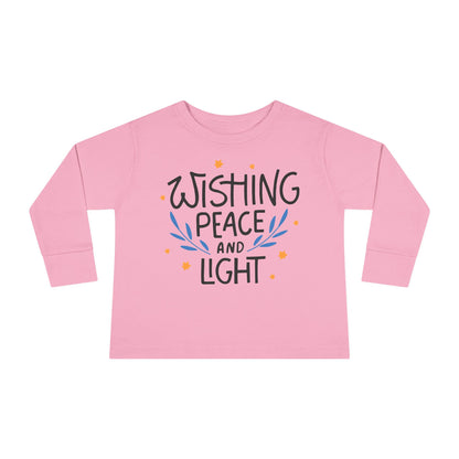 Hanukkah Wishing Peace & Light 3 Toddler Long Sleeve Tee