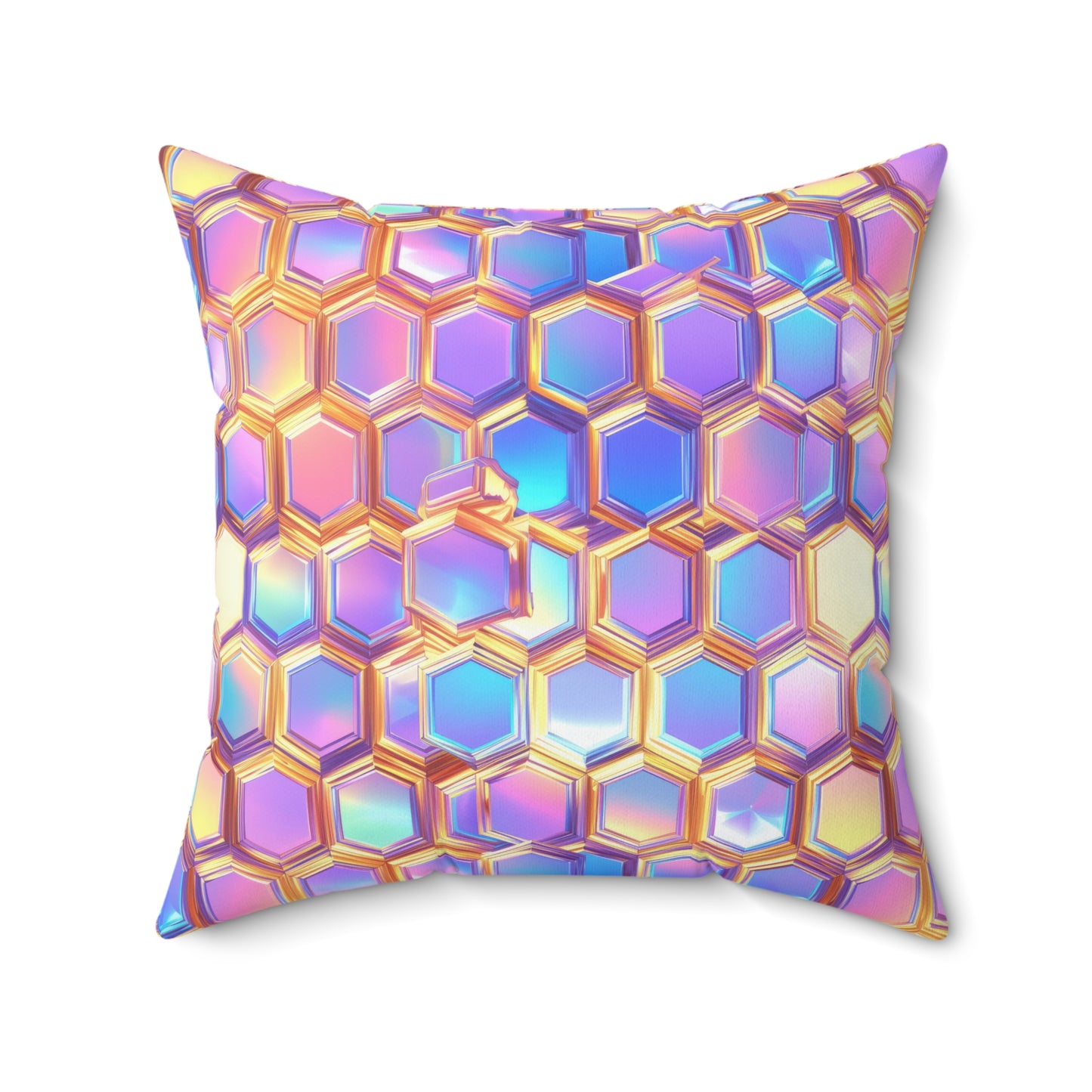 Aurora Hexagons Throw Pillow