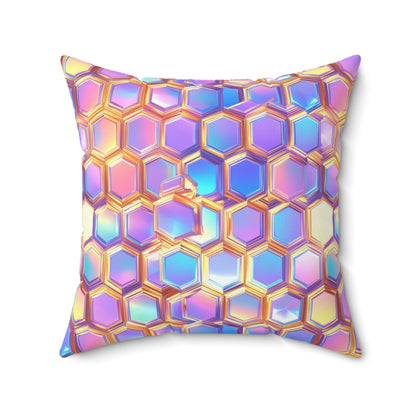 Aurora Hexagons Throw Pillow