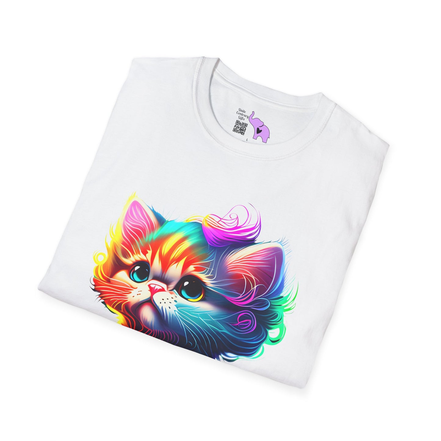 Cute Colorful Kitten Adult T-shirt