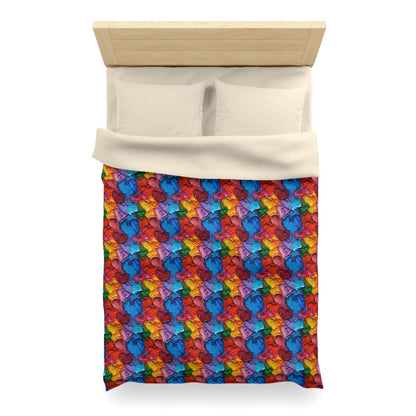Palette Knife Hearts Microfiber Duvet Cover