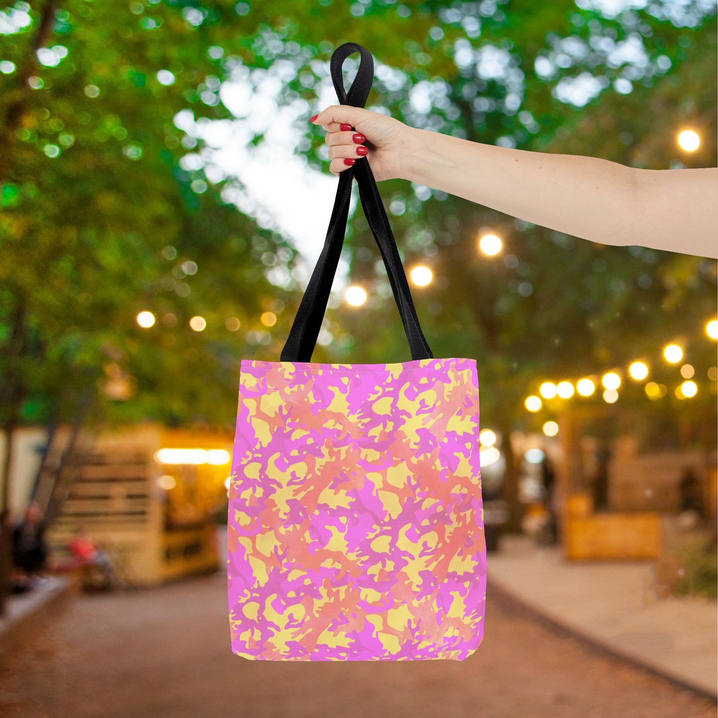 Sunset Sorbet Camo Canvas Tote Bag