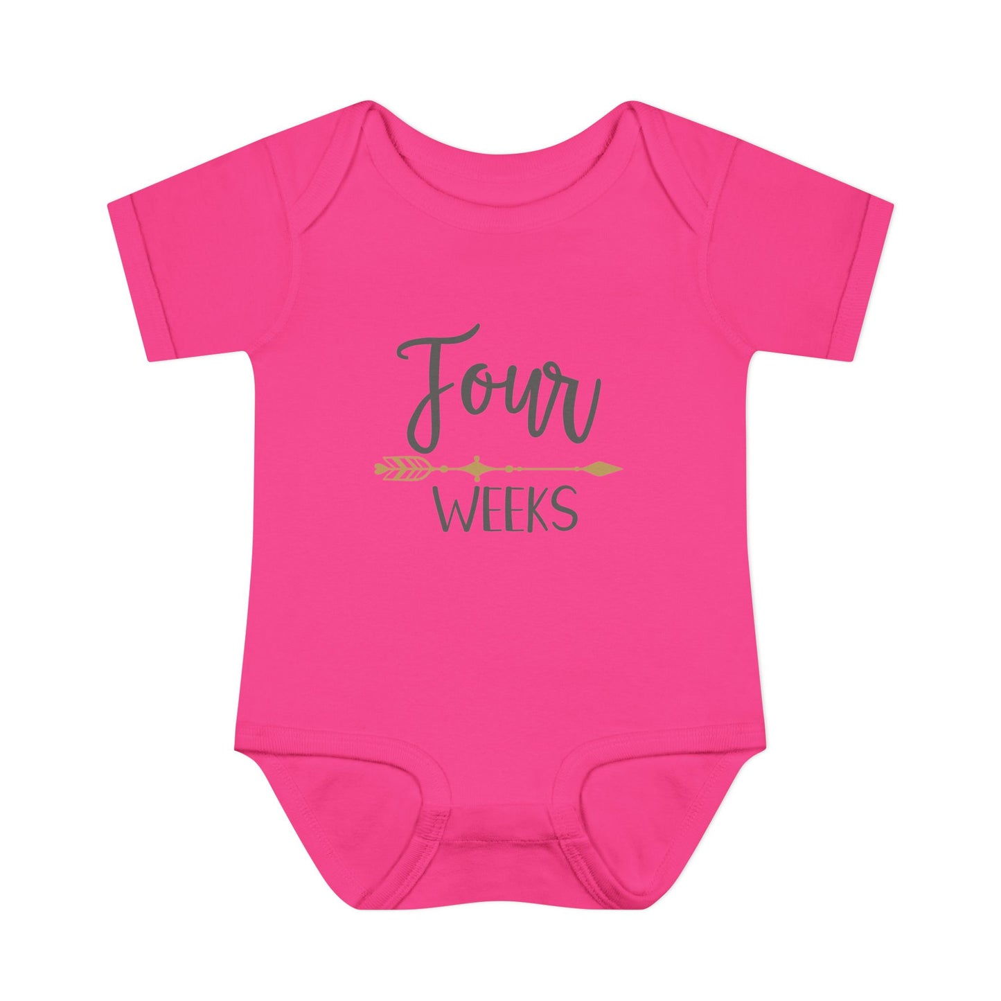 Golden Arrow Milestone Baby Bodysuit-Four Weeks