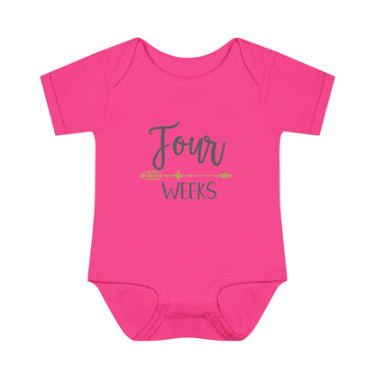 Golden Arrow Milestone Baby Bodysuit-Four Weeks