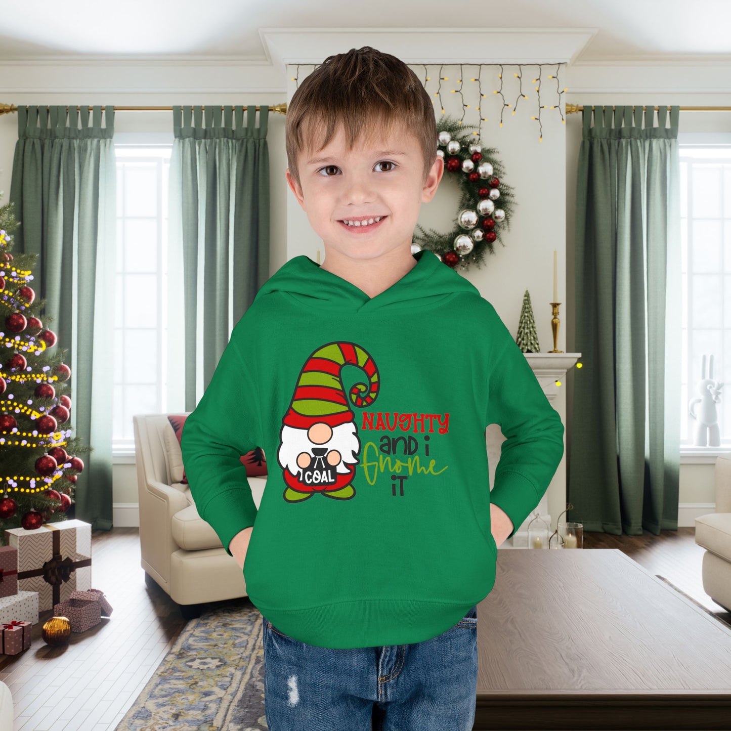 Naughty and I Gnome It Toddler Pullover Fleece Hoodie