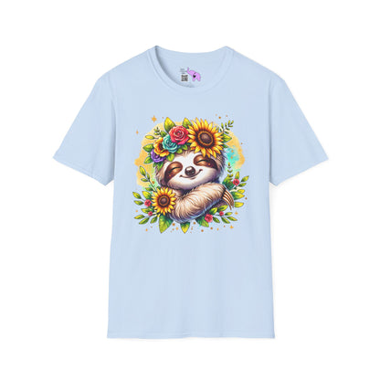 Flowery Sloth Adult T-shirt