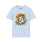 Flowery Sloth Adult T-shirt