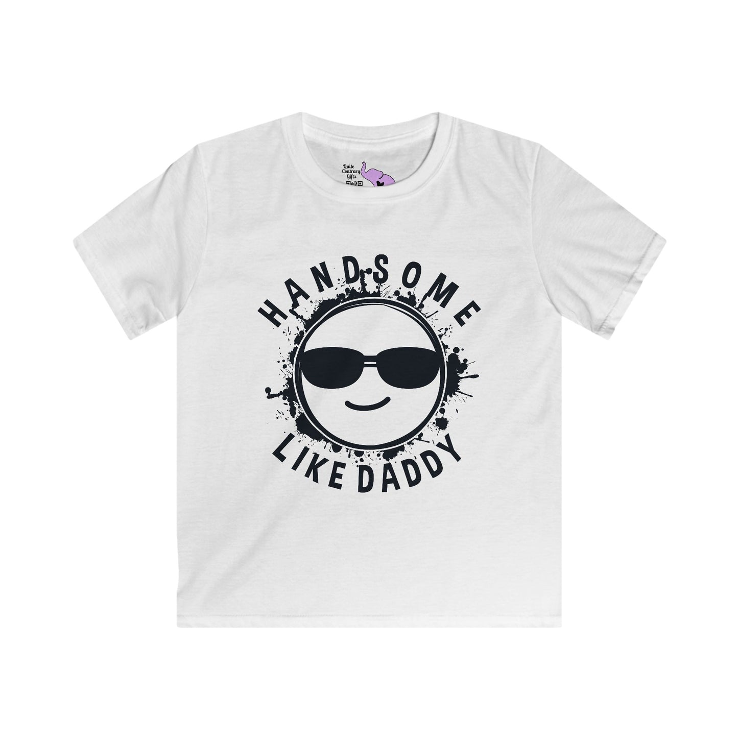 Handsome Like Daddy (Smiley Face) Kids Softstyle Tee