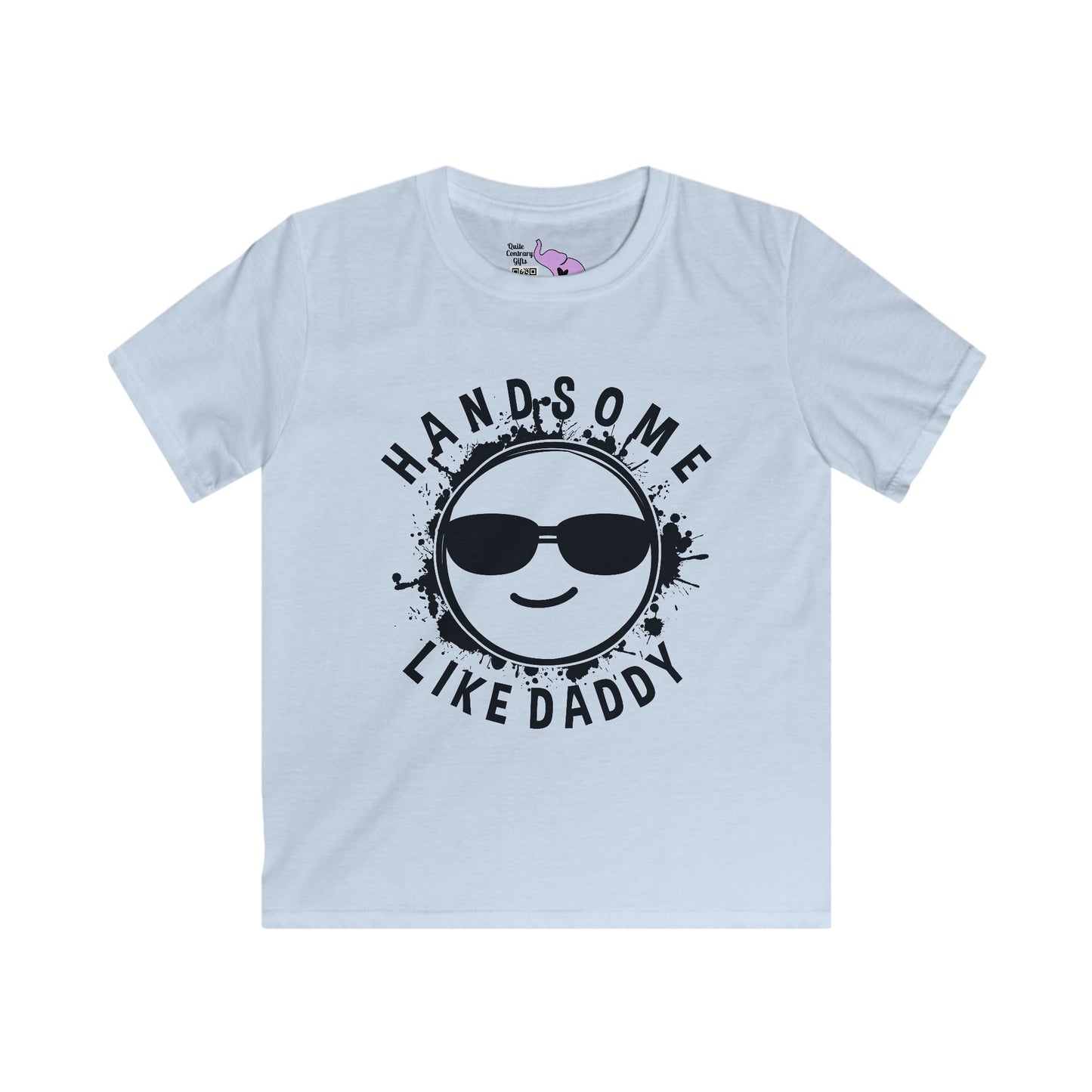 Handsome Like Daddy (Smiley Face) Kids Softstyle Tee