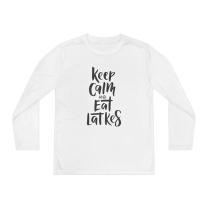 Keep Calm & Eat Latkes Youth Long Sleeve Tee