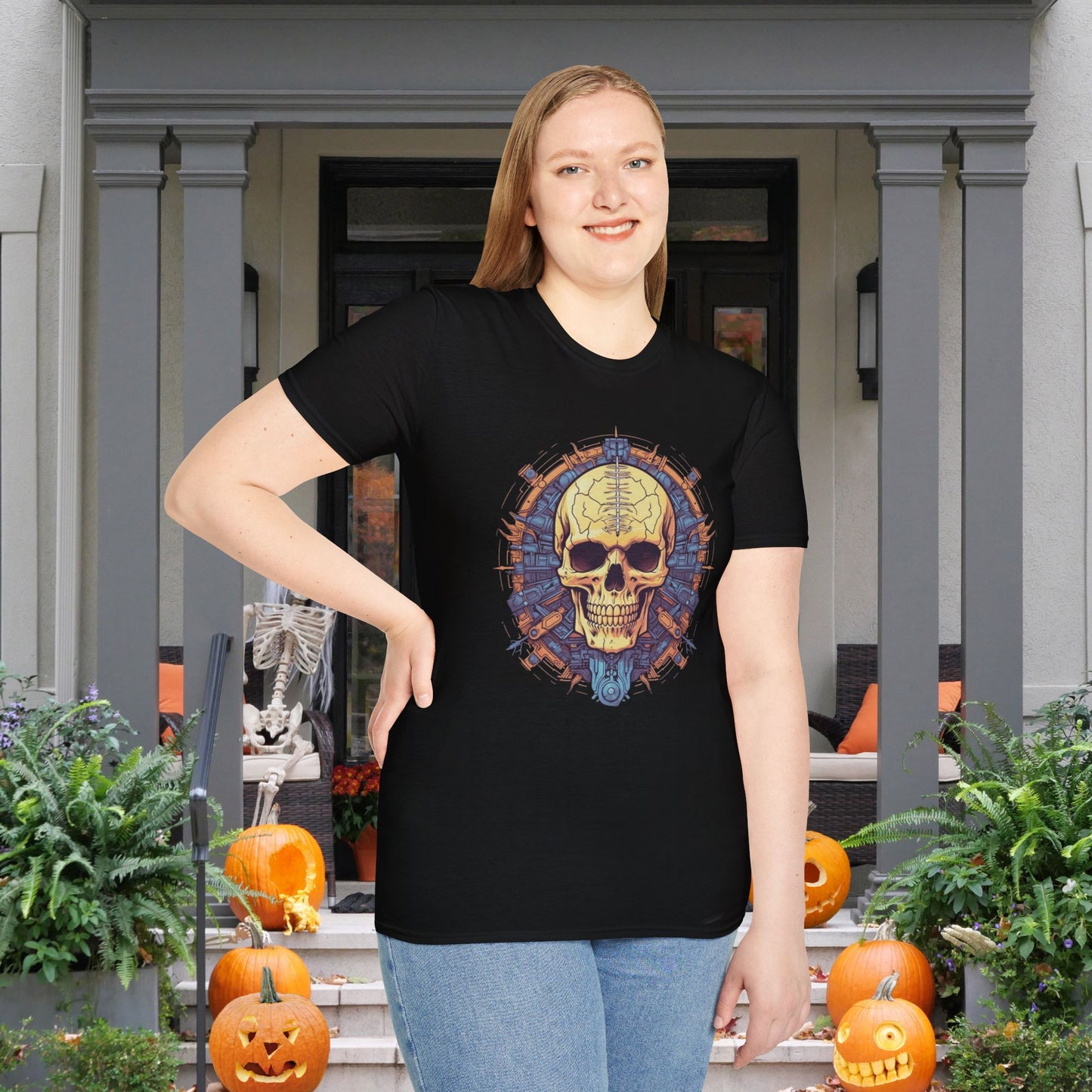 Creepy Skull 3 Adult T-shirt
