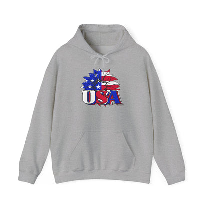 USA Red White & Blue Sunflower Heavy Blend™ Hooded Sweatshirt