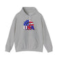 USA Red White & Blue Sunflower Heavy Blend™ Hooded Sweatshirt