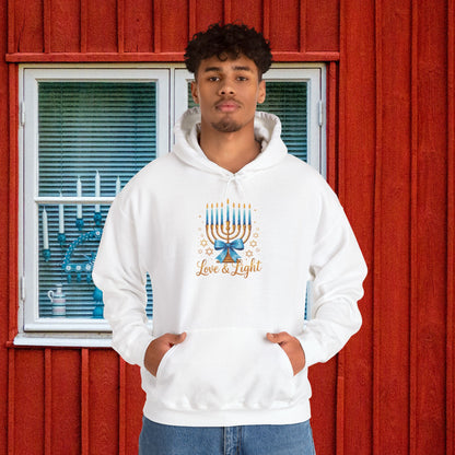 Love & Light Menorah Adult Heavy Blend™ Hooded Sweatshirt