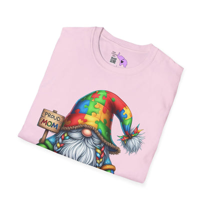 Proud Mom (Autism Awarness Gnome) Adult T-shirt