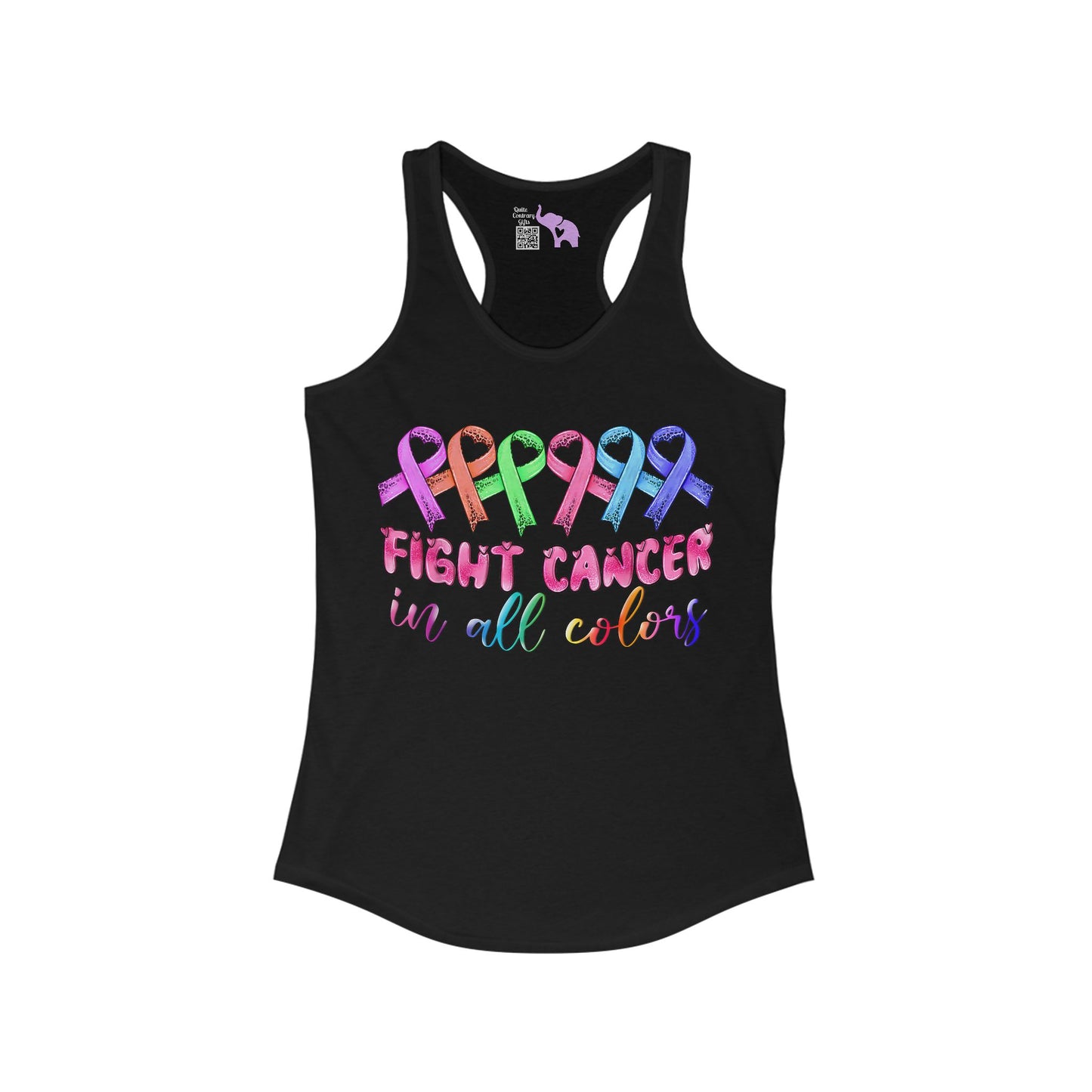 Fight Cancer in All Colors 9 Women's Ideal Racerback Tank