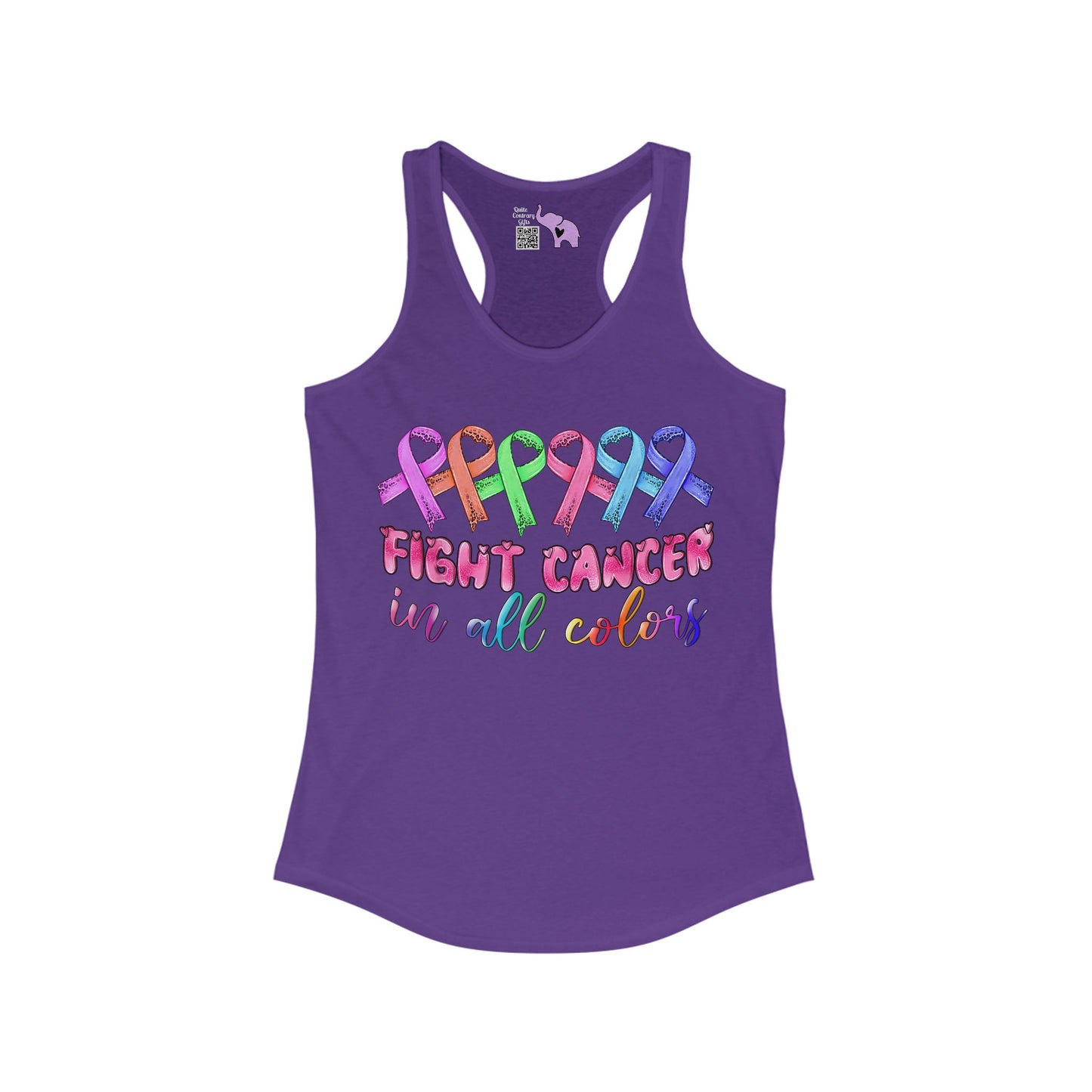Fight Cancer in All Colors 9 Women's Ideal Racerback Tank