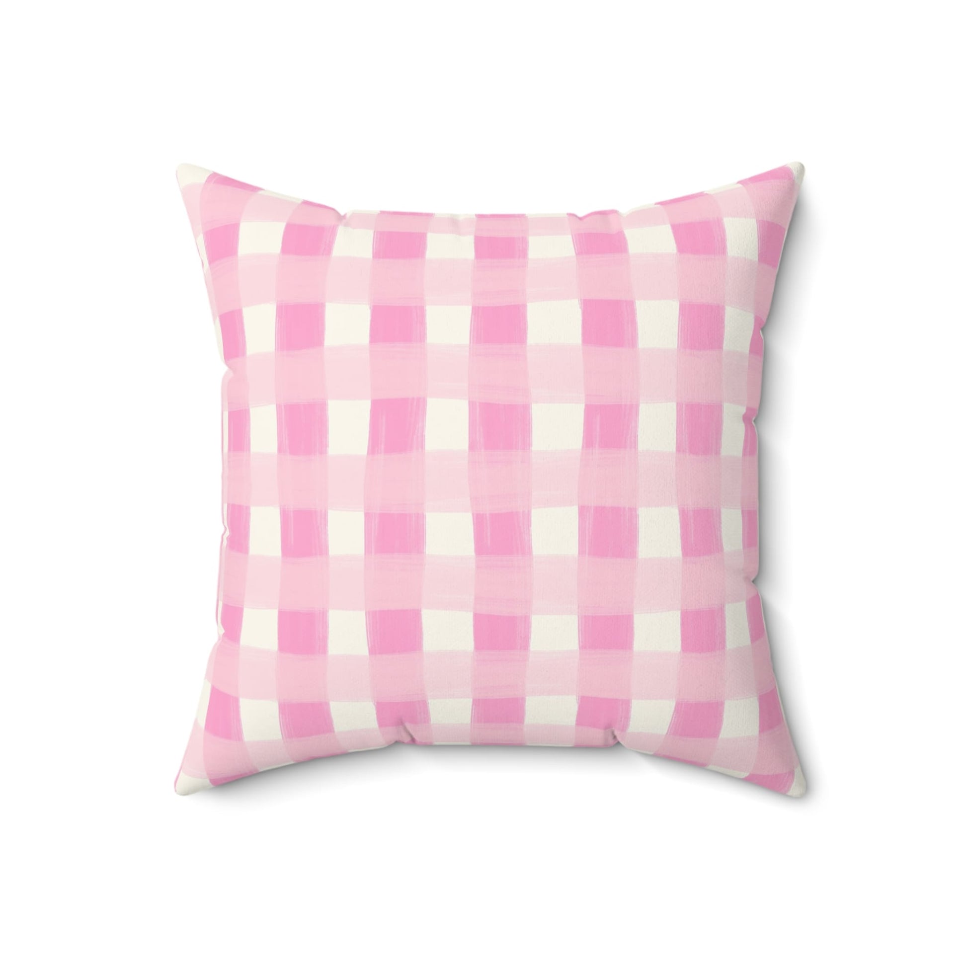 Dreamy Rose Gingham Throw Pillow