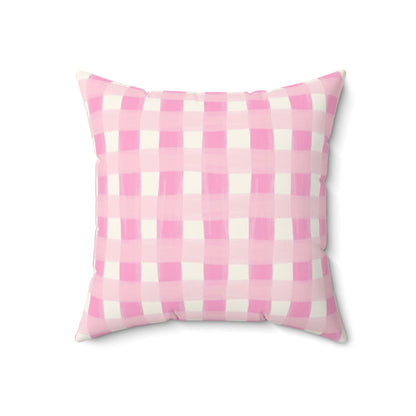 Dreamy Rose Gingham Throw Pillow