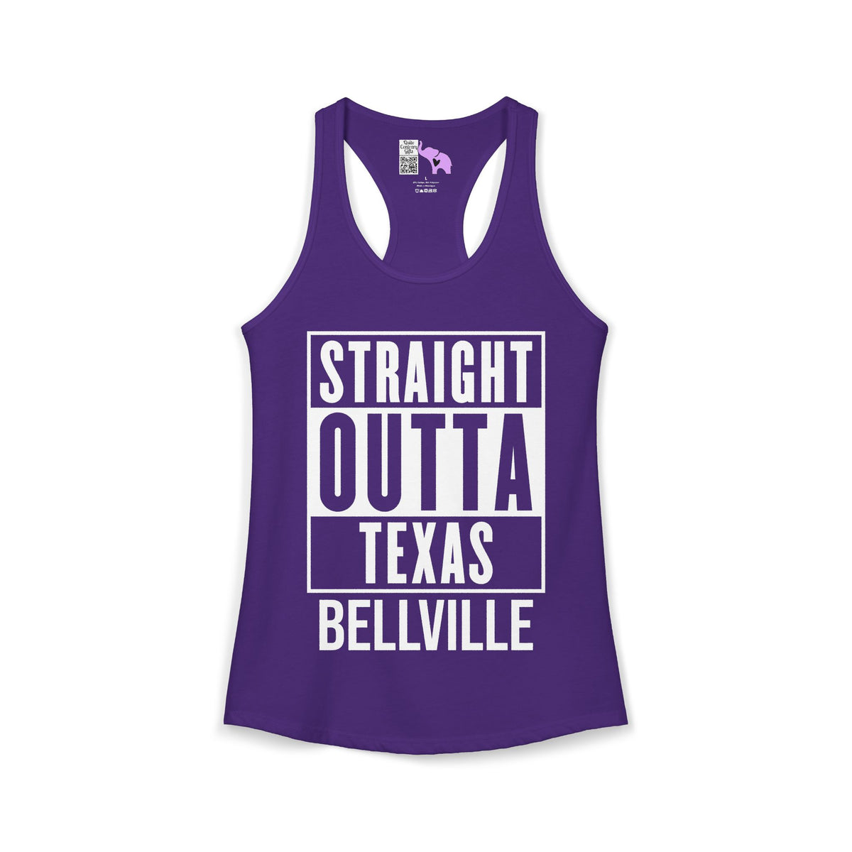 Straight Outta Texas (Dark Colors, White Text) Women's Ideal Racerback Tank