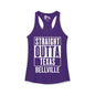 Straight Outta Texas (Dark Colors, White Text) Women's Ideal Racerback Tank