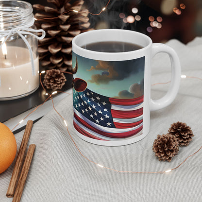 Stars, Stripes, & Moos Ceramic Mug, (11oz, 15oz)