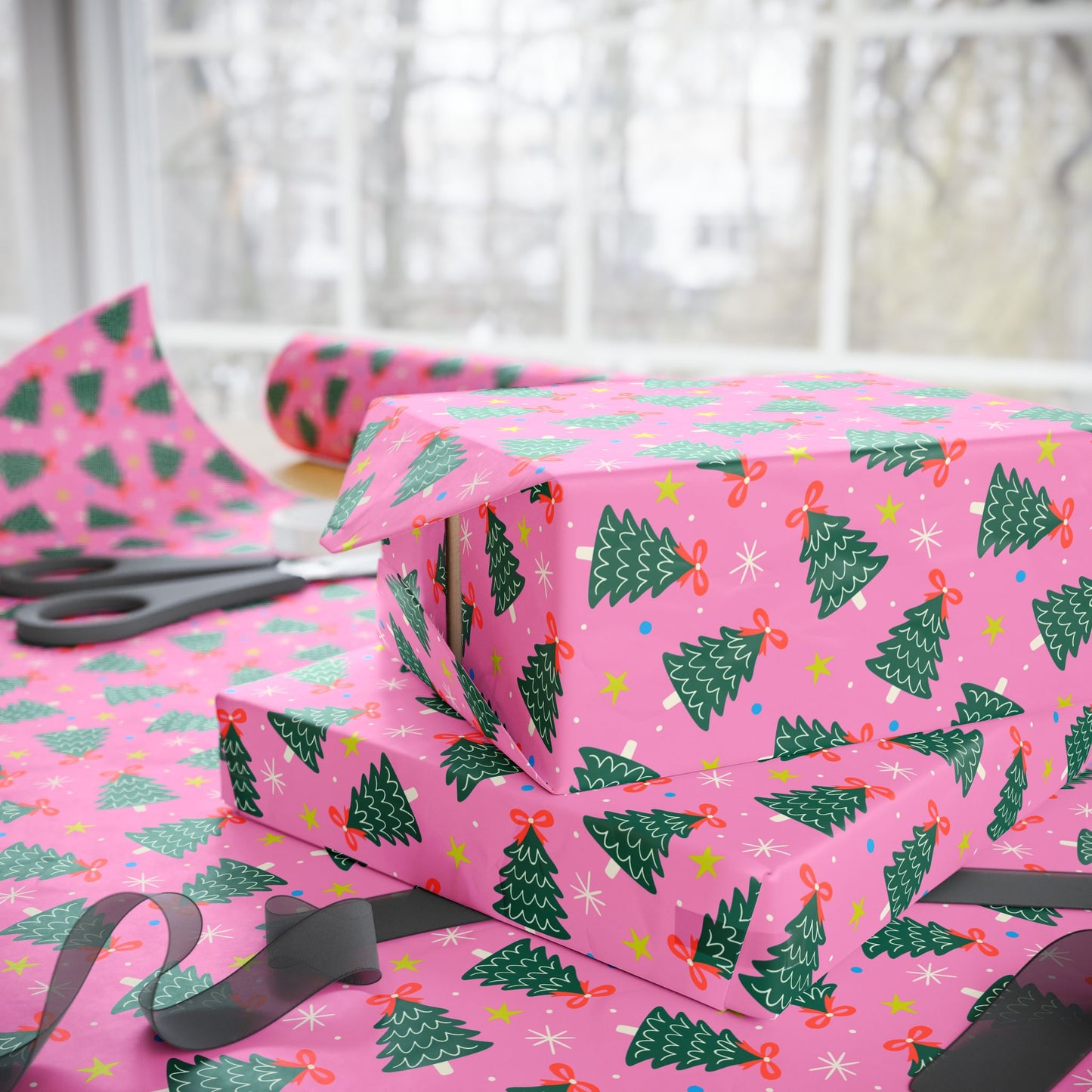 Jolly Pink Woods Wrapping Paper