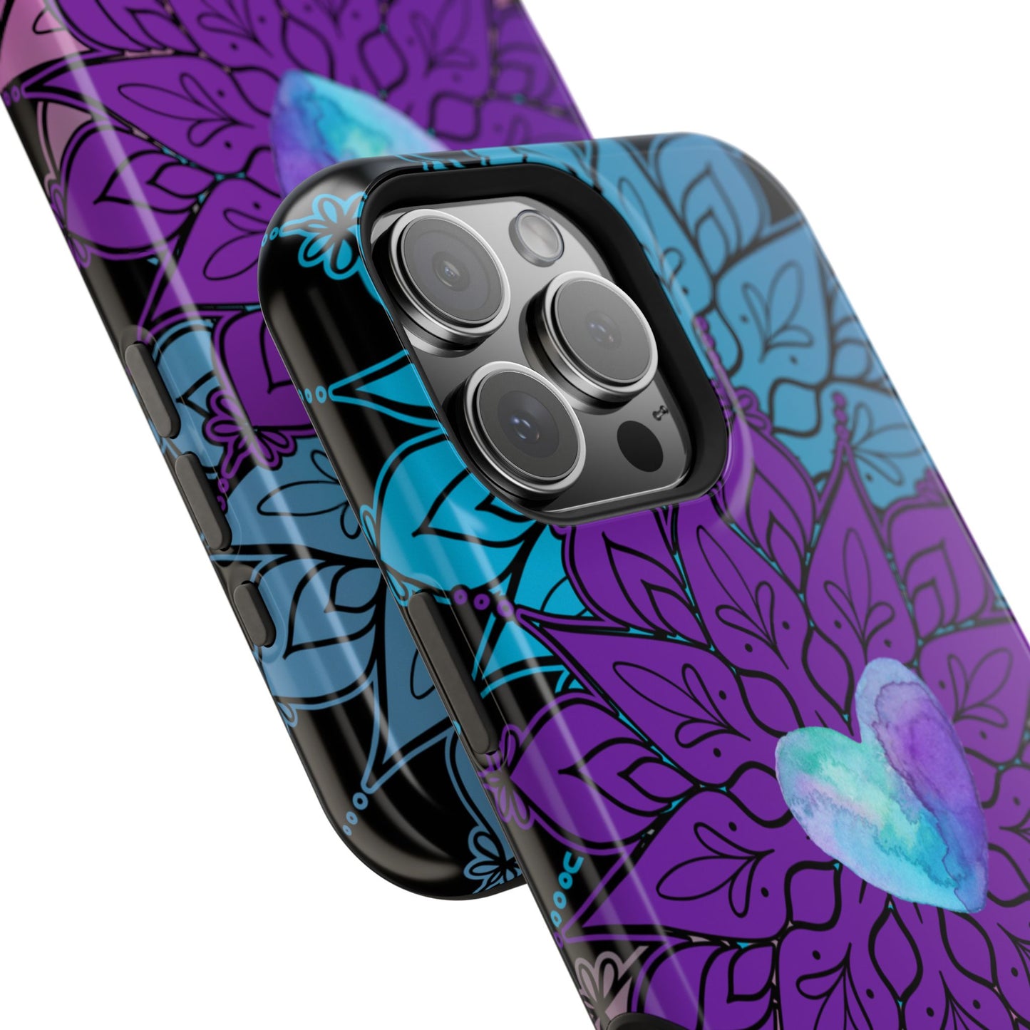 Colorful Mandala w/Heart MagSafe® Compatible Tough Case for iPhone