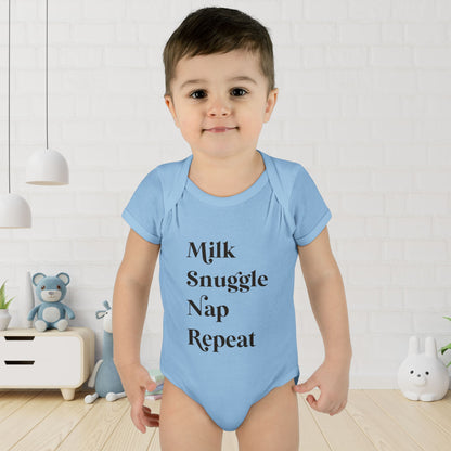 Milk Snuggle Nap Repeat Infant Onesie