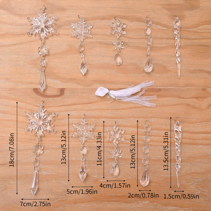 10pcs Christmas Icey Tree Hanging Ornaments