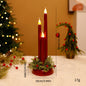 Artificial LED Candle Trio with Holly Base
