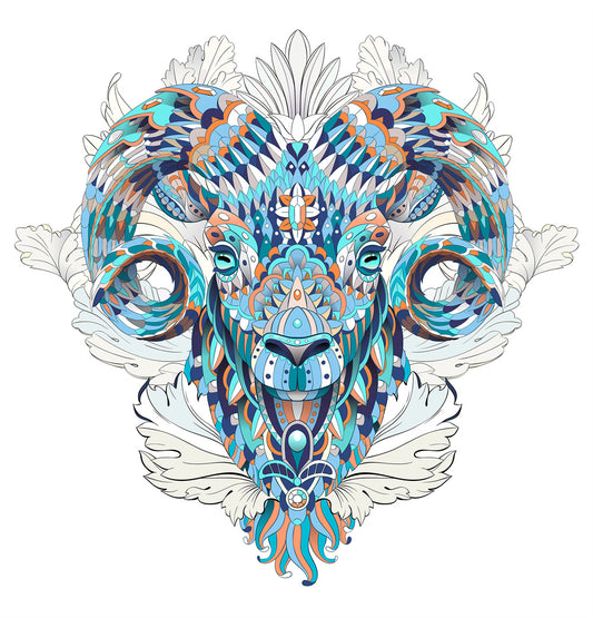 Wild Spirit Ram Wooden Puzzle