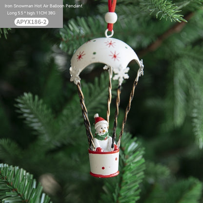 Adorable Metal Christmas Hot Air Balloon Ornaments