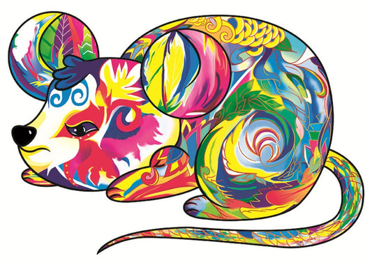 Colorful Mouse Wooden Jigsaw Puzzle