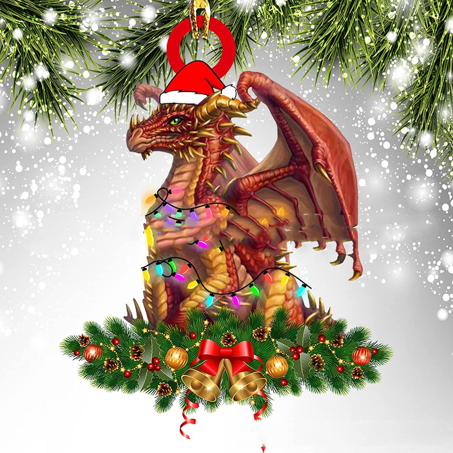 Christmas Dinosaur and Dragon Acrylic Ornaments