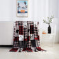 Christmas Reindeer Snowman Santa Claus Print Double-sided Flannel Couch Blanket