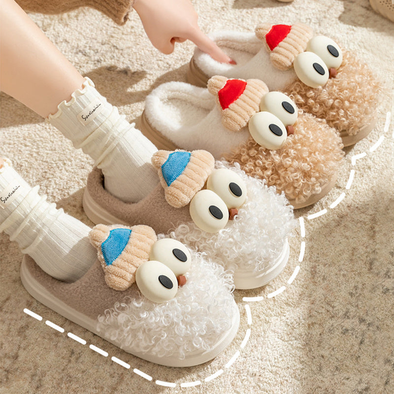 Cartoon Bearded Santa Claus Christmas Slippers